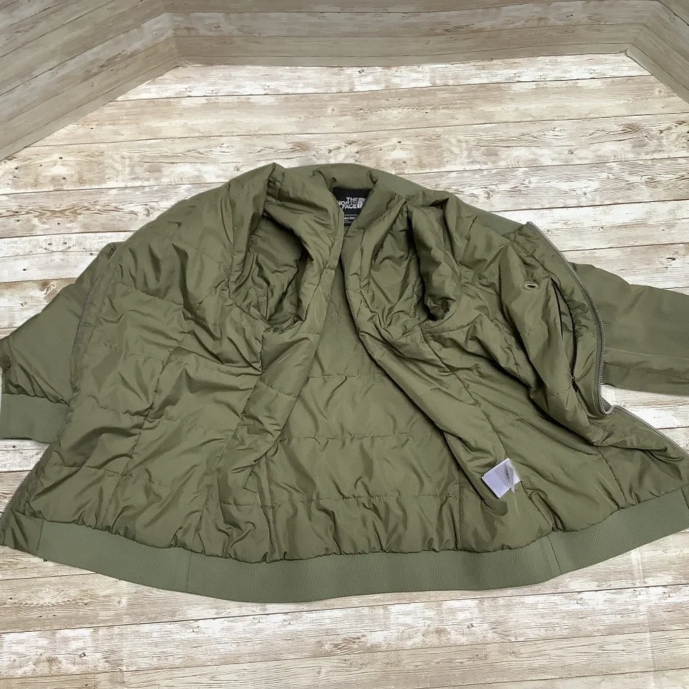 The North Face Puffer Bomber Jacket Insulated Olive Army Green M Medium - Picture 12 of 16